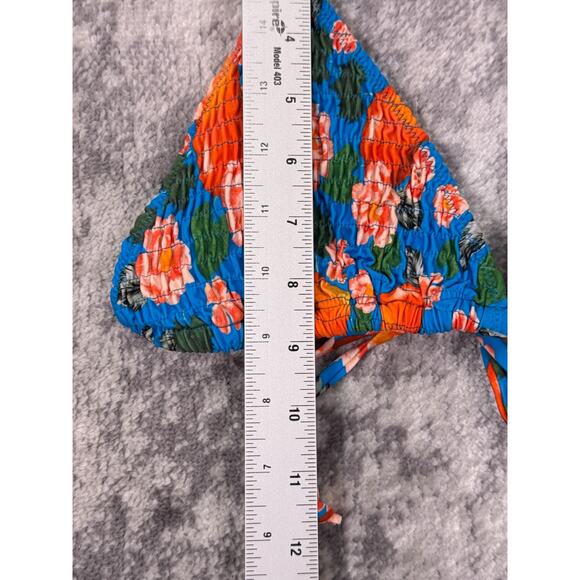 New Blackbough Bikini Set Large Womens Blue Smocked Fruit Print - Picture 6 of 8